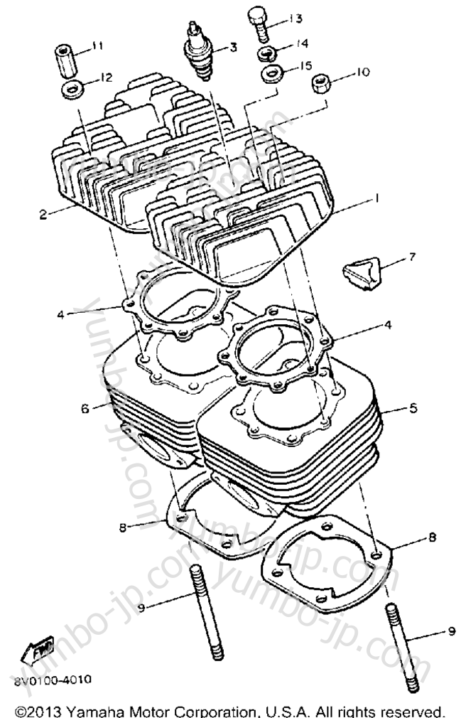 CYLINDER for snowmobiles YAMAHA PHAZER DELUXE (ELEC START) (PZ480EN) 1989 year