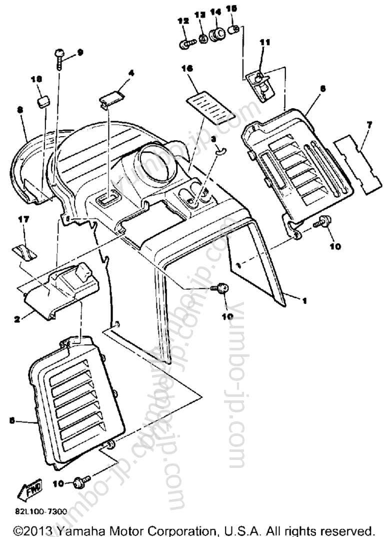 INSTRUMENT PANEL для снегоходов YAMAHA PHAZER DELUXE (ELEC START) (PZ480EN) 1989 г.