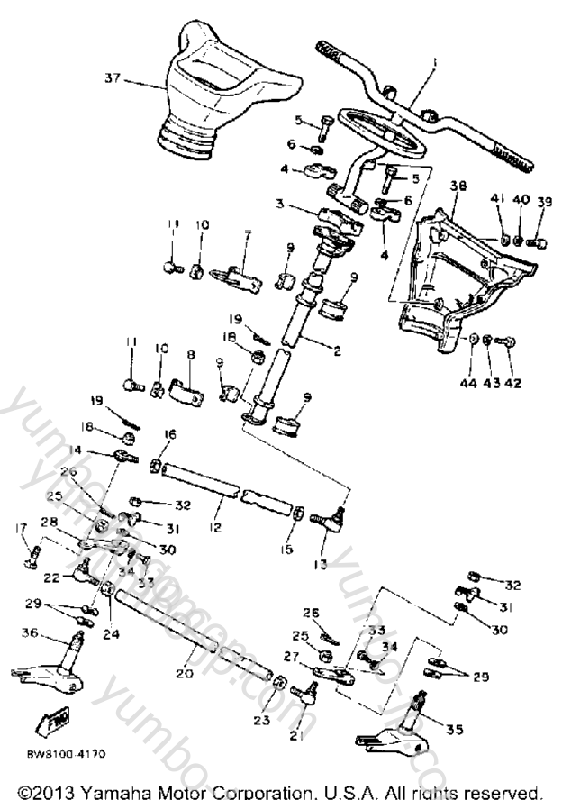 Steering for snowmobiles YAMAHA EXCEL III (EC340H) 1984 year