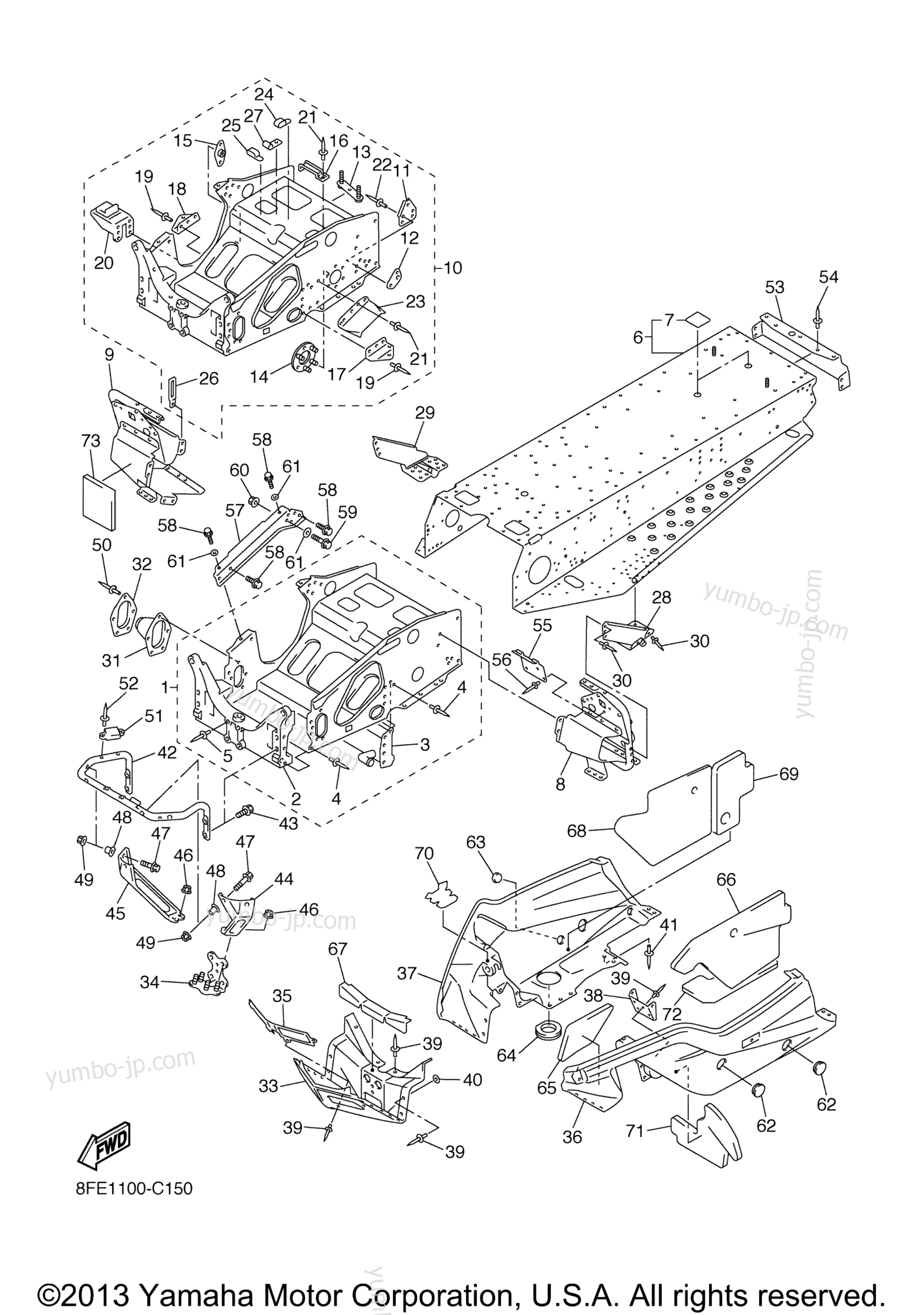 FRAME for snowmobiles YAMAHA SX VIPER S (SXV70SJ) 2004 year