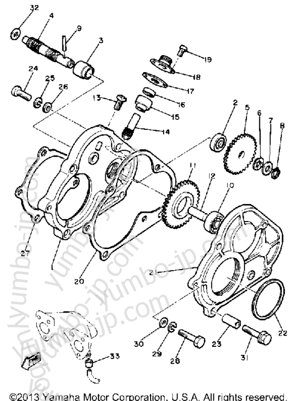 Pump Drive - Gear for snowmobiles YAMAHA EC340E 1981 year
