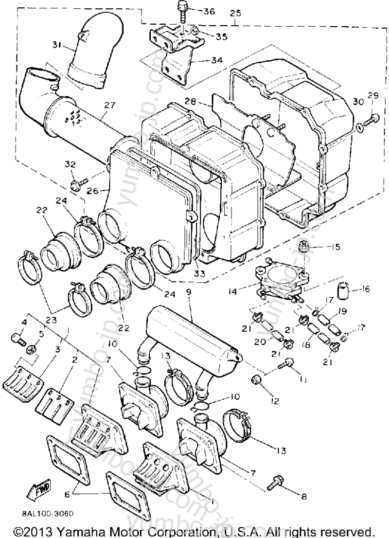 AIR CLEANER for snowmobiles YAMAHA PHAZER II ST (PZ480STT) 1993 year