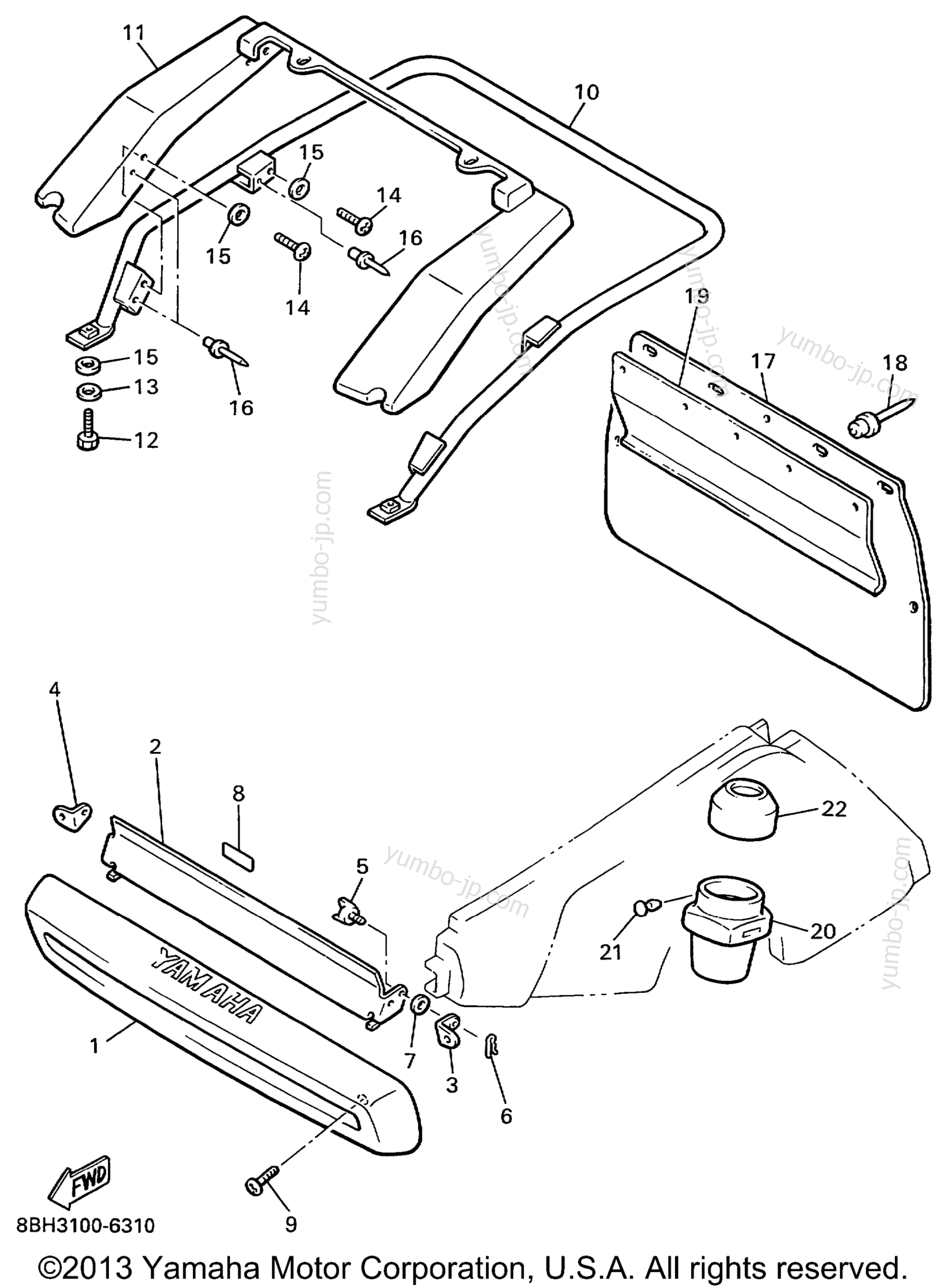 Bumper for snowmobiles YAMAHA PHAZER MOUNTAIN LITE (PZ480STC) 1999 year