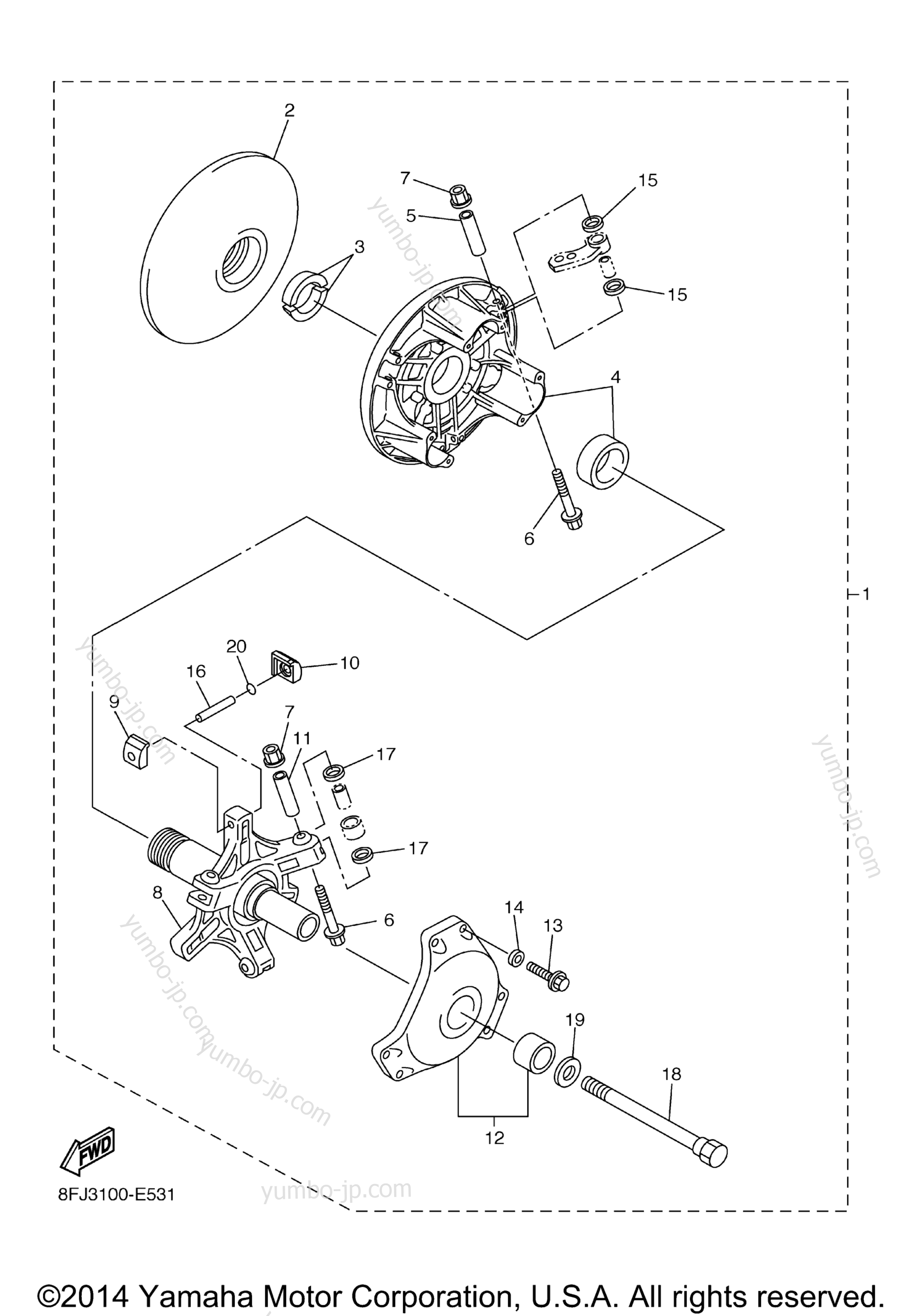 Alternate Rebuild Kit для снегоходов YAMAHA SRVIPER L TX SE 1.25 (SR10LSFO) 2015 г.