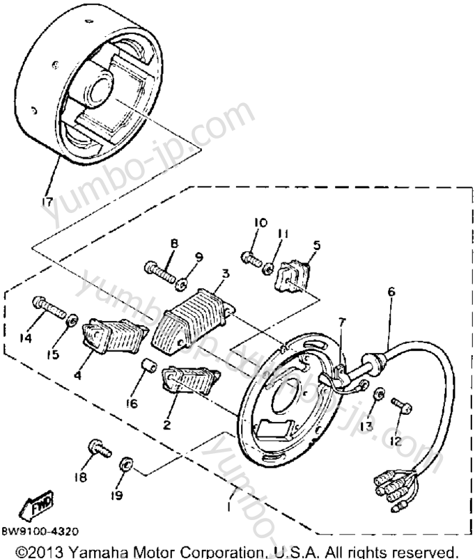 GENERATOR для снегоходов YAMAHA ENTICER 340 (ET340K) 1986 г.