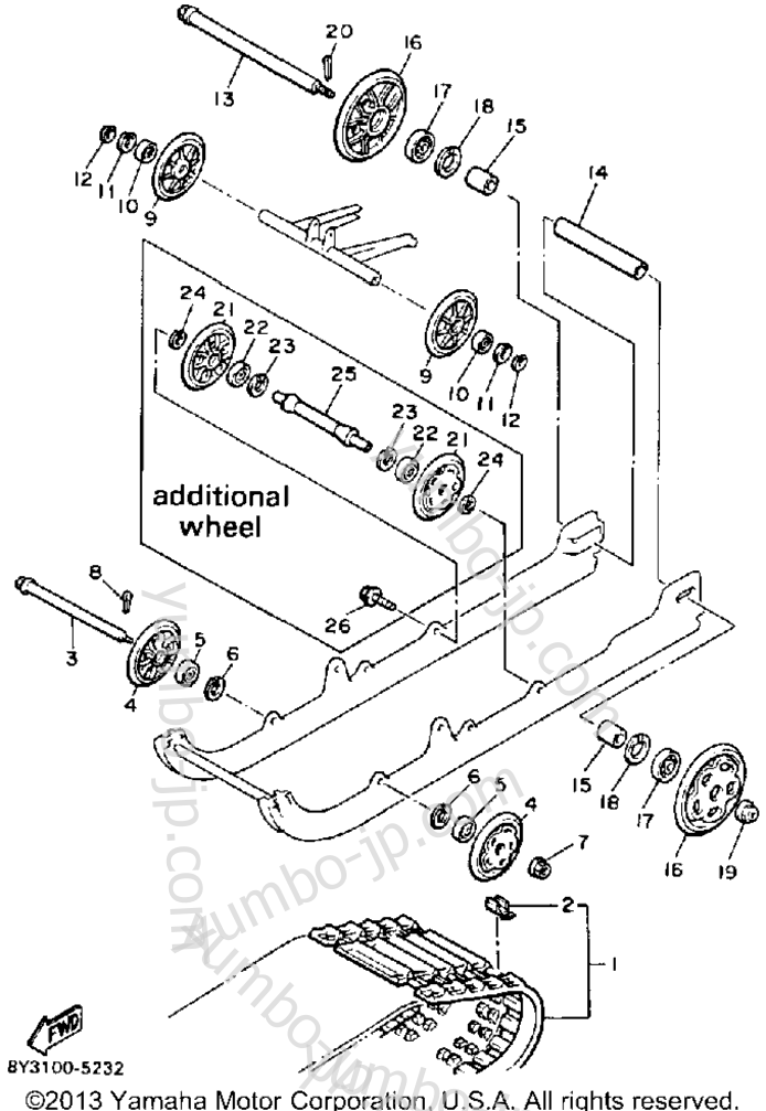 Track Suspension 1 для снегоходов YAMAHA ENTICER 340 (ET340K) 1986 г.