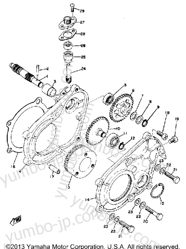 Pump Drive - Gear for snowmobiles YAMAHA EW643B 1973 year