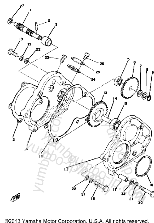 Pump Drive - Gear for snowmobiles YAMAHA ET300C 1979 year