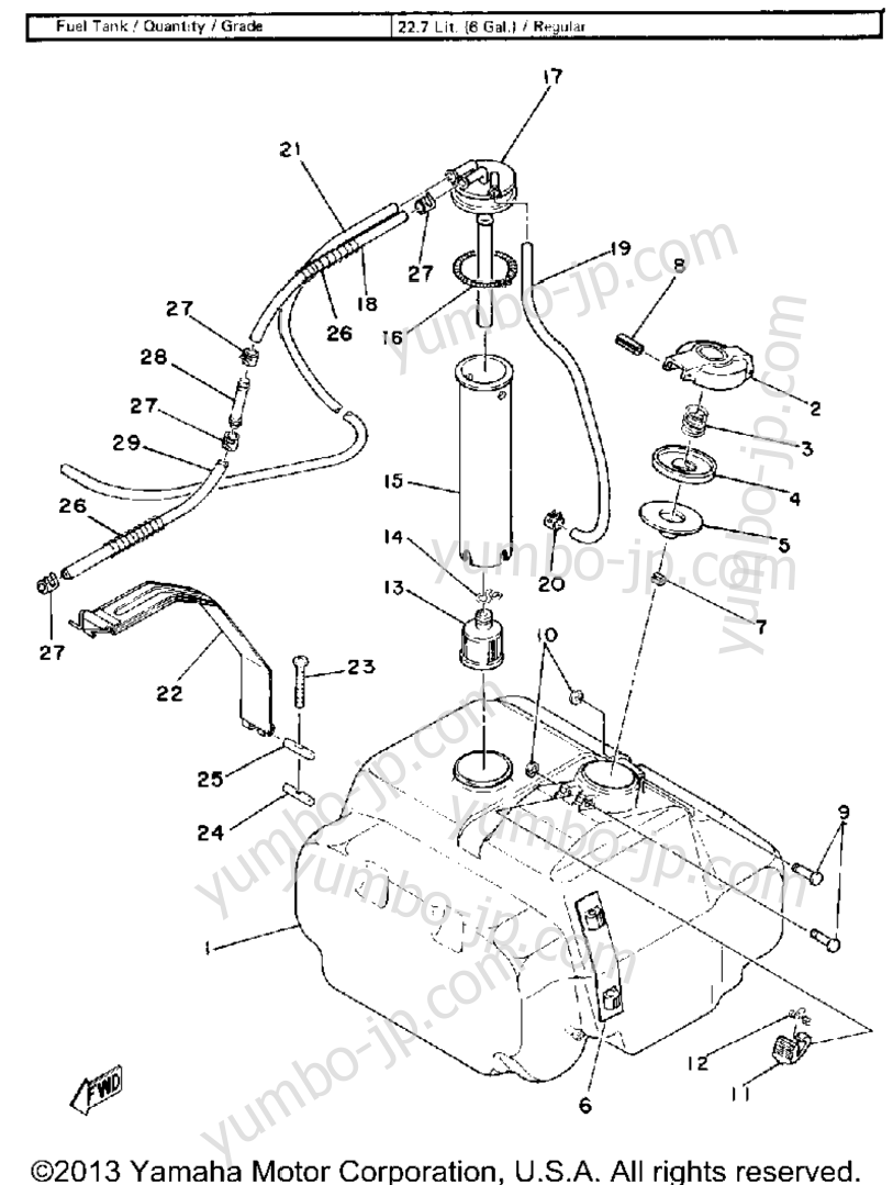 FUEL TANK for snowmobiles YAMAHA ET340C 1979 year