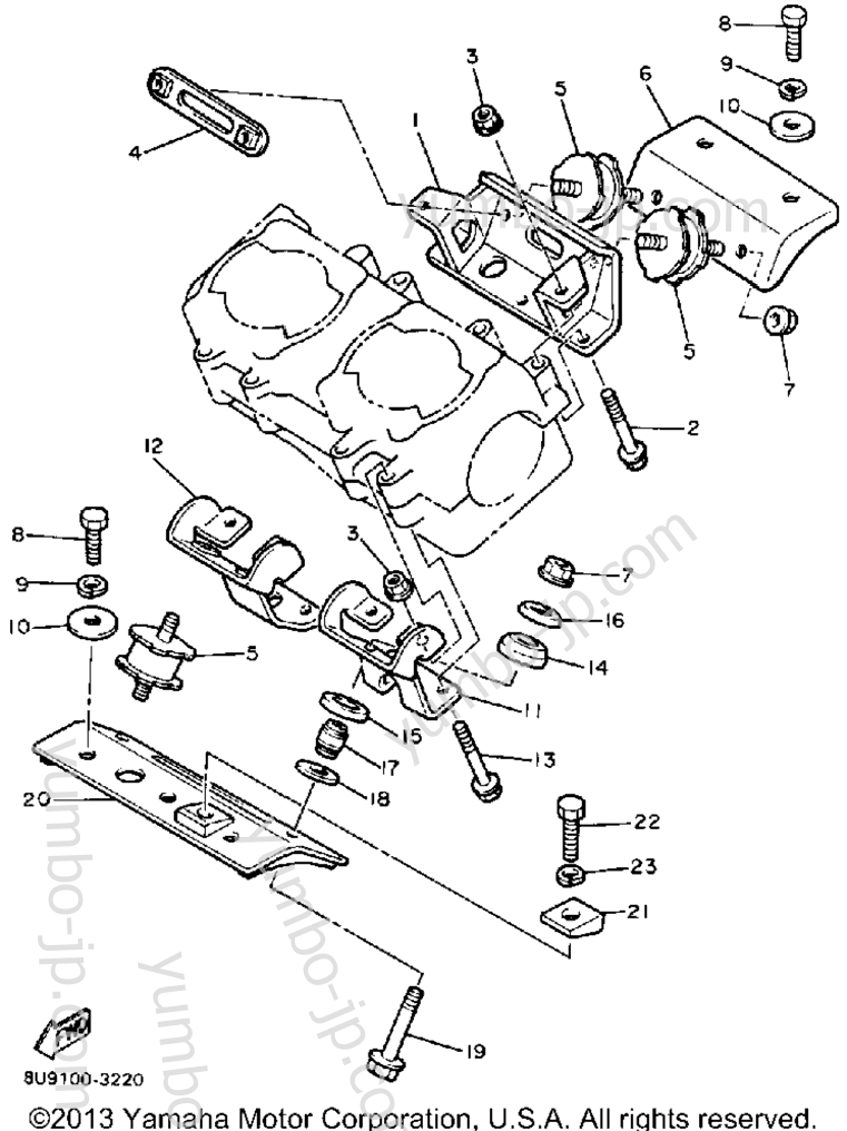 Engine Bracket для снегоходов YAMAHA VMX540G 1983 г.