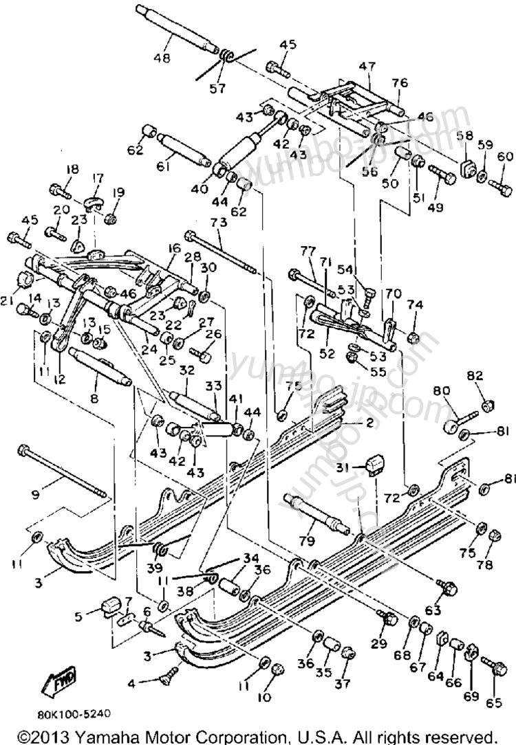 Track Suspension 2 for snowmobiles YAMAHA PHAZER E (ELEC START) (PZ480EJ) 1985 year