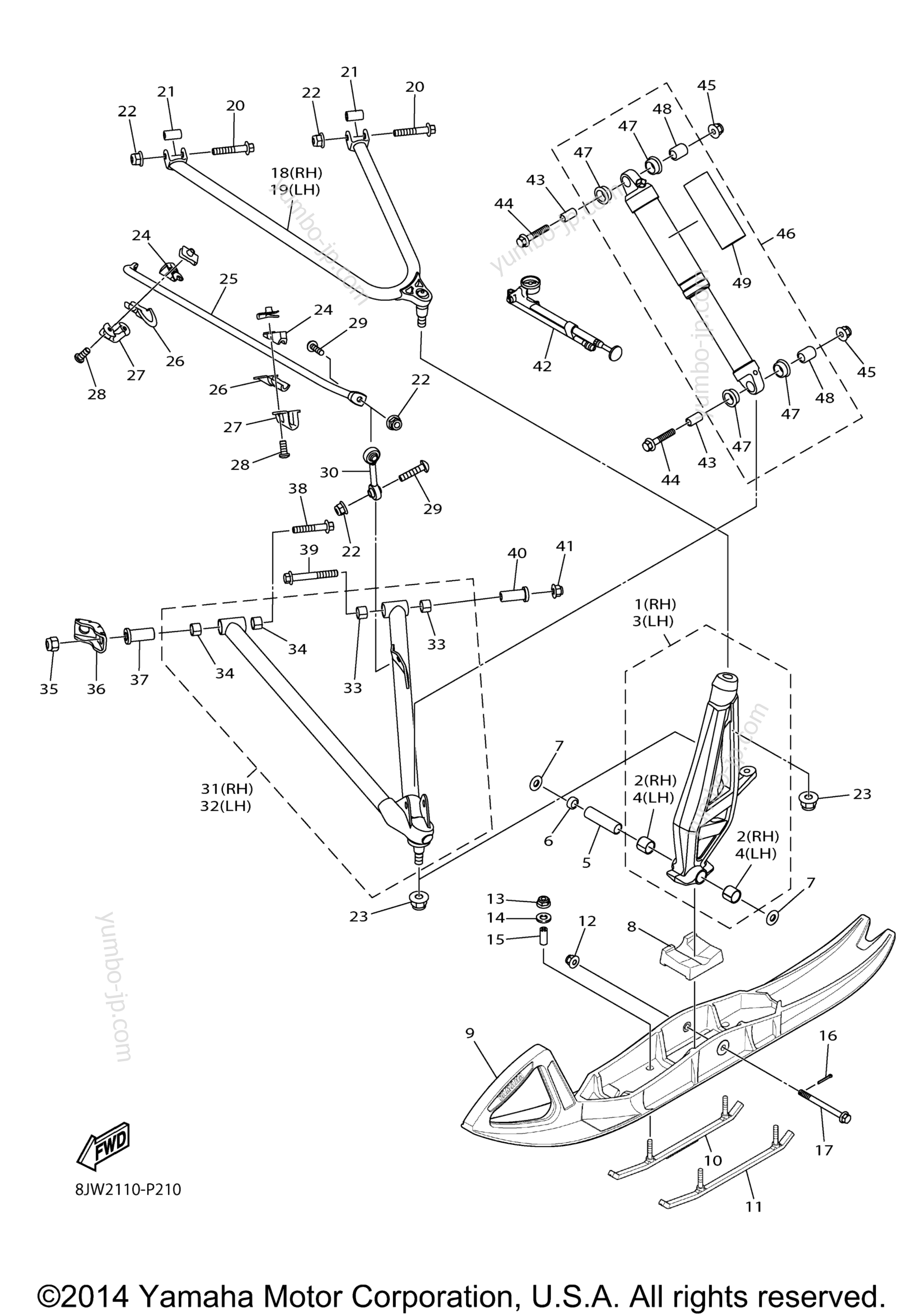 Ski для снегоходов YAMAHA SRVIPER L TX SE 1.25 (SR10LSFO) 2015 г.