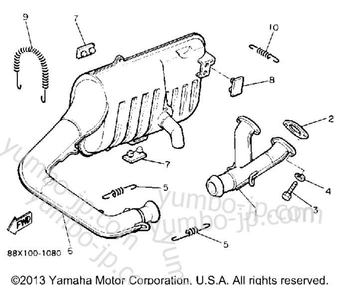 Exhaust for snowmobiles YAMAHA PHAZER II ST (PZ480STT) 1993 year