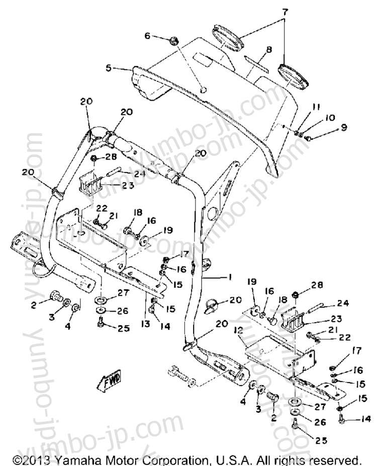 Steering Gate for snowmobiles YAMAHA GS340A 1977 year