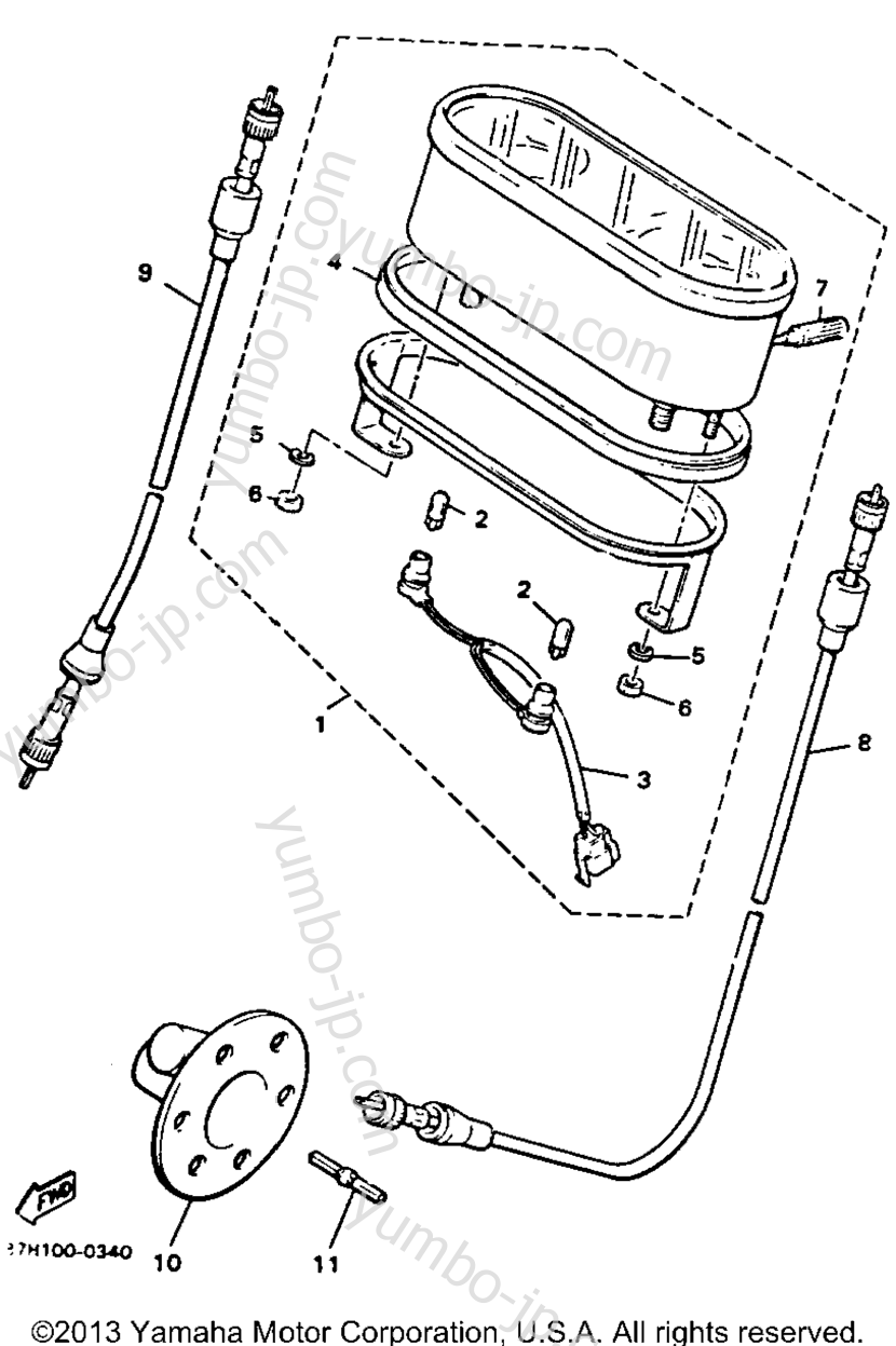 METER for snowmobiles YAMAHA PHAZER II LE (ELEC START) (PZ480ER) 1991 year