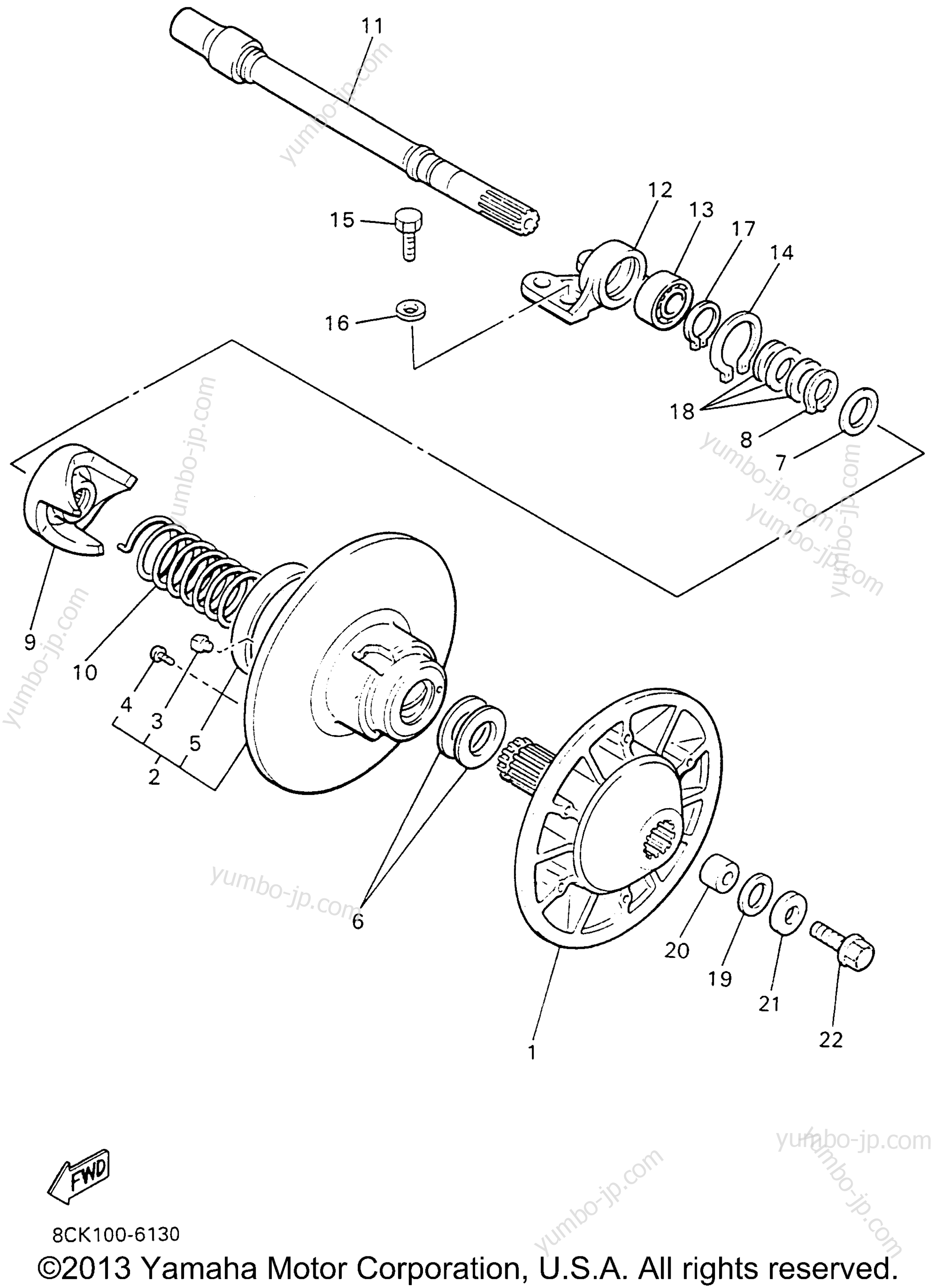 Secondary Sheave for snowmobiles YAMAHA VENTURE TR (VT480TRW) 1996 year