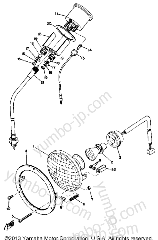 Head Lamp & Speedometer for snowmobiles YAMAHA SS396 1969 year