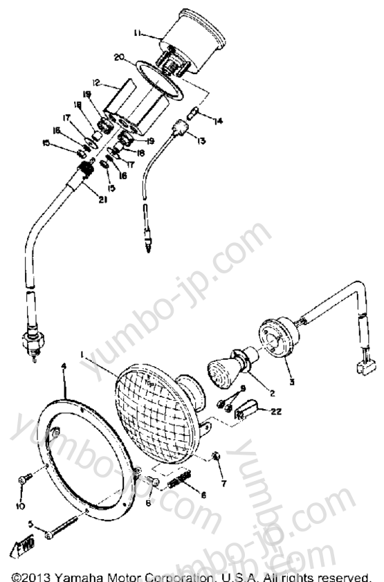 Head Lamp & Speedometer для снегоходов YAMAHA SS338 1969 г.