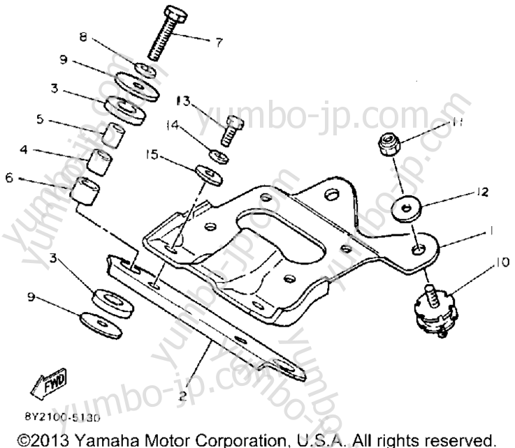Engine Bracket for snowmobiles YAMAHA ENTICER 340T (LONG TRACK) (ET340TM) 1988 year