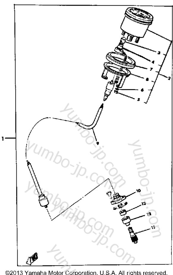 Tachometer Kit (Optional) for snowmobiles YAMAHA ET340F 1982 year