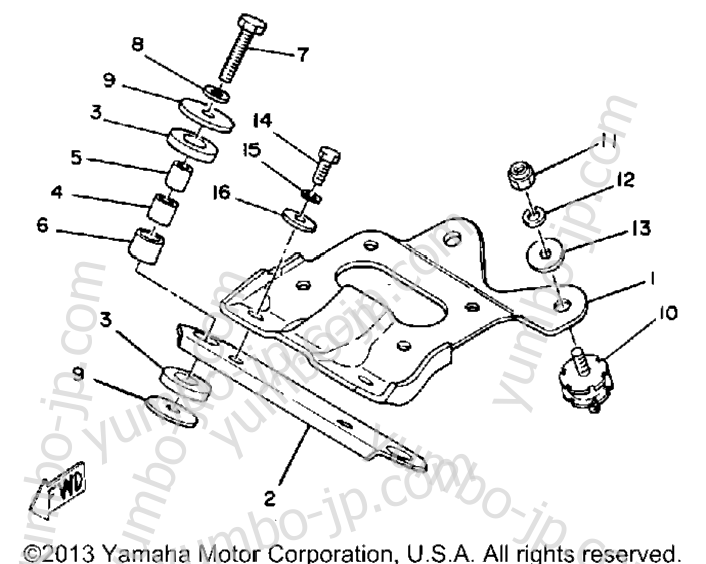 Engine Bracket for snowmobiles YAMAHA ET340ED 1980 year