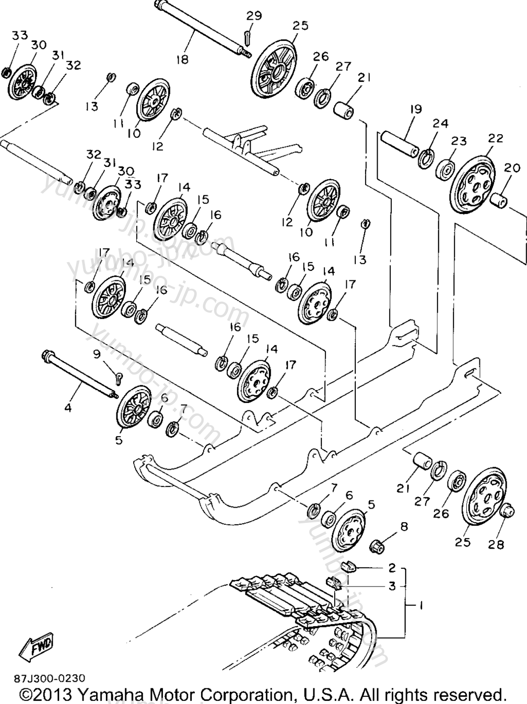 Track Suspension 1 for snowmobiles YAMAHA PHAZER II LE (ELEC START) (PZ480EU) 1994 year