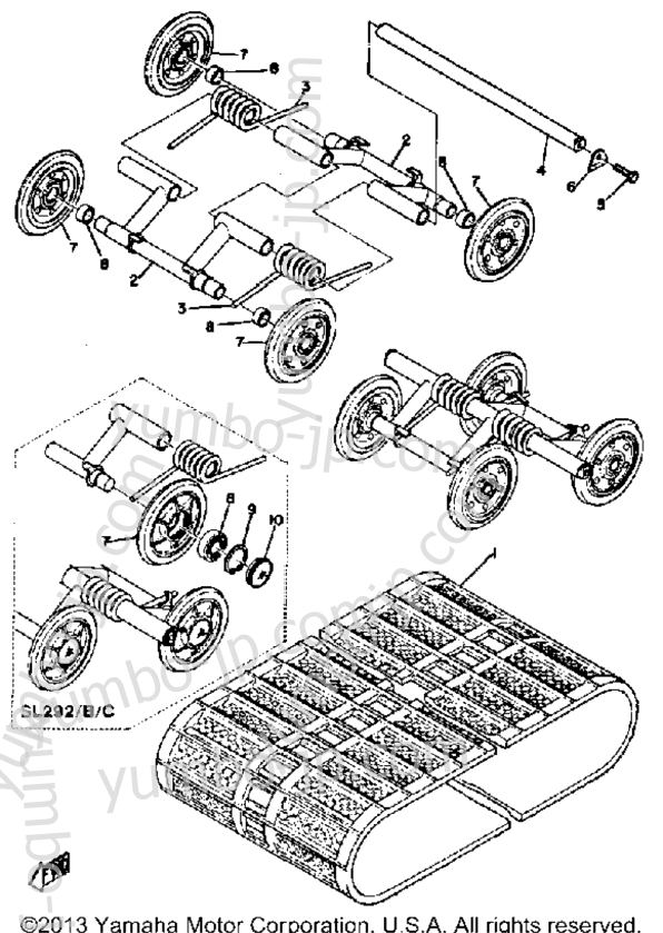 Track Suspension Wheel Sl292 - B - C for snowmobiles YAMAHA SL292 1971 year