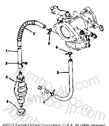 PIPING for snowmobiles YAMAHA SW433B 1972 year