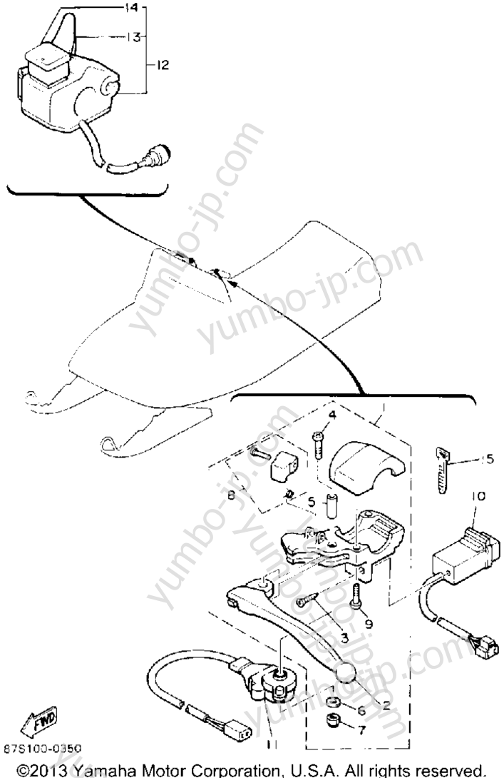 Electrical 2 for snowmobiles YAMAHA BRAVO (BR250P) 1990 year