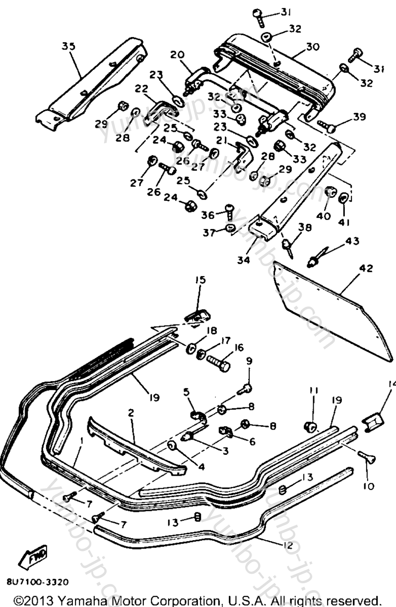 Bumper для снегоходов YAMAHA SRV (SR540H) 1984 г.