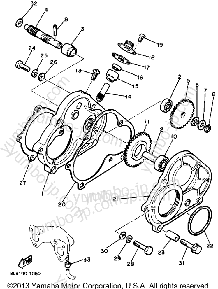 Pump Drive - Gear для снегоходов YAMAHA EXCEL III (EC340J) 1985 г.