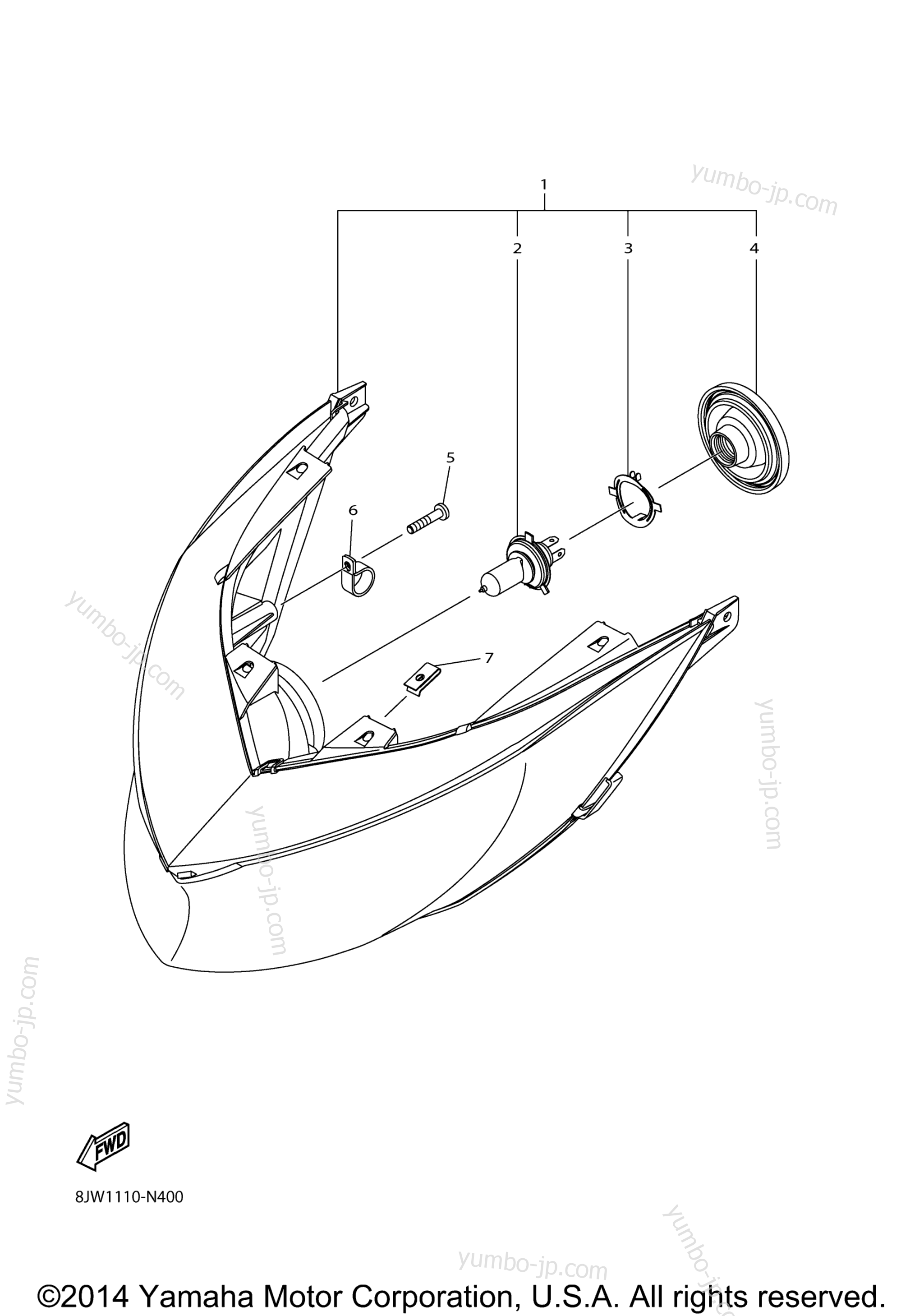 HEADLIGHT for snowmobiles YAMAHA SRVIPER X TX LE (SR10XLFO) 2015 year