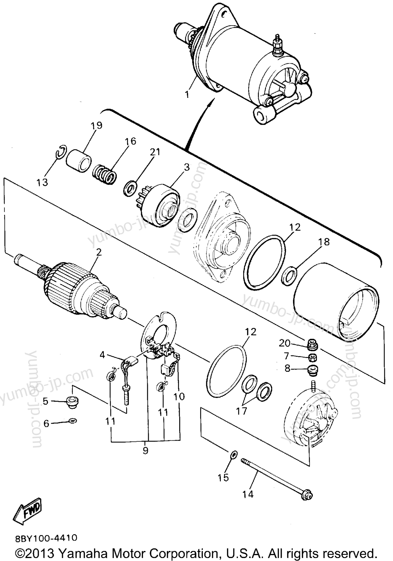 Alternate (Starting Motor) for snowmobiles YAMAHA PHAZER II ST (LONG TRACK) (PZ480STU) 1994 year