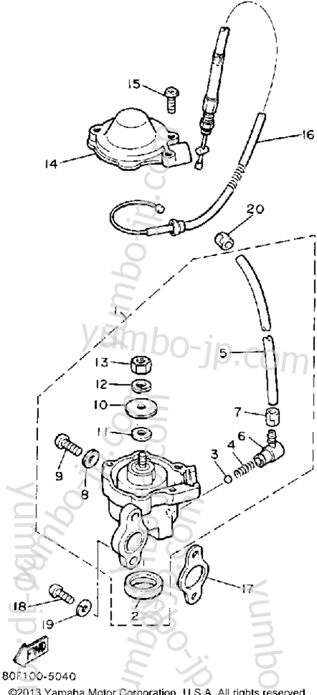 OIL PUMP for snowmobiles YAMAHA BRAVO (BR250S) 1992 year