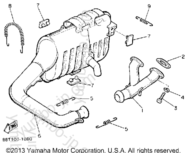Exhaust для снегоходов YAMAHA VENTURE GT (VT480GTS) 1992 г.