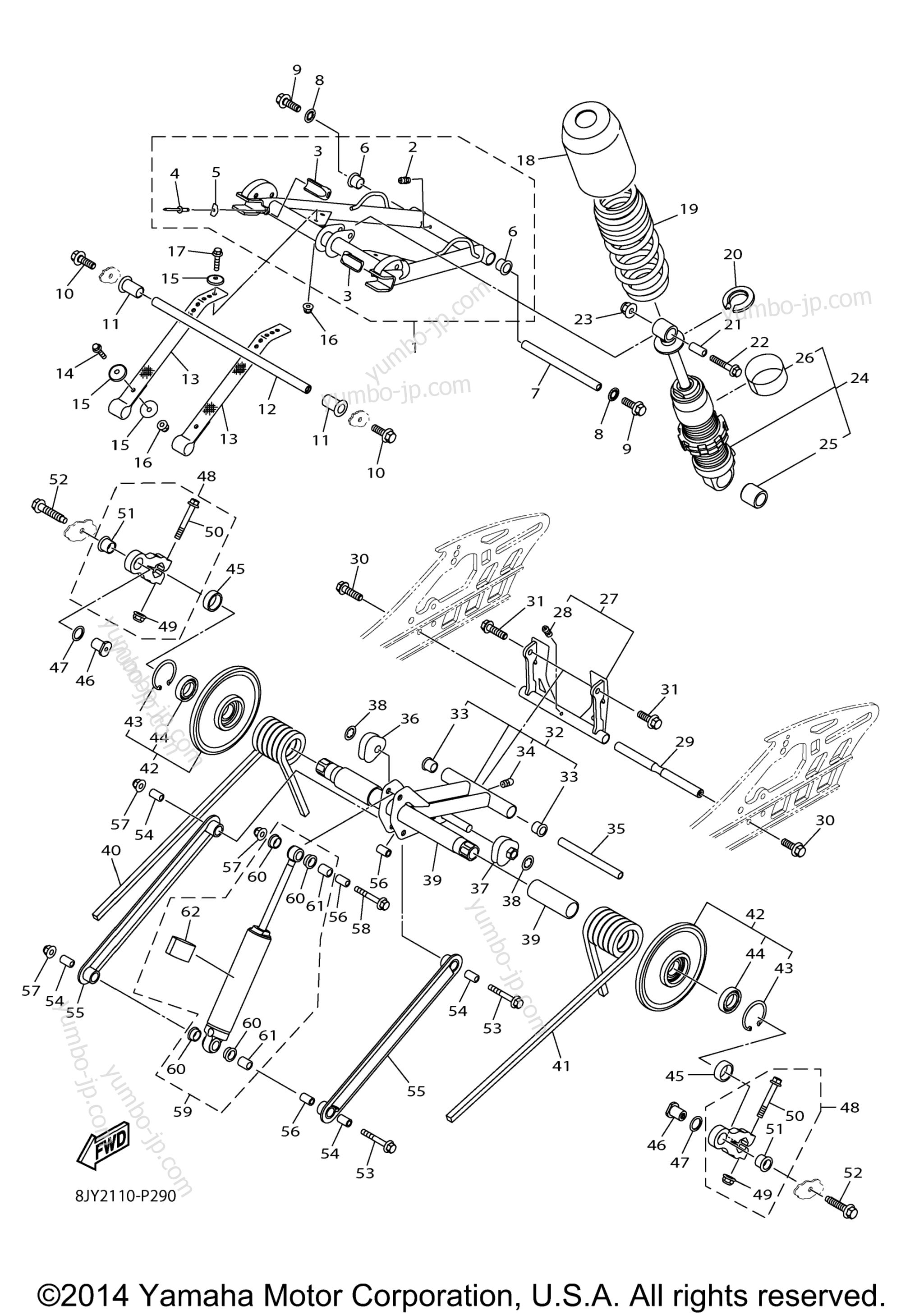 Track Suspension 2 for snowmobiles YAMAHA SRVIPER L TX SE 1.25 (SR10LSFO) 2015 year