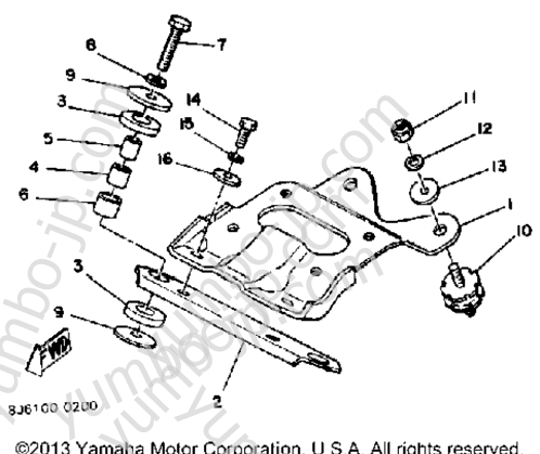 Engine Bracket for snowmobiles YAMAHA EXCEL III (EC340H) 1984 year