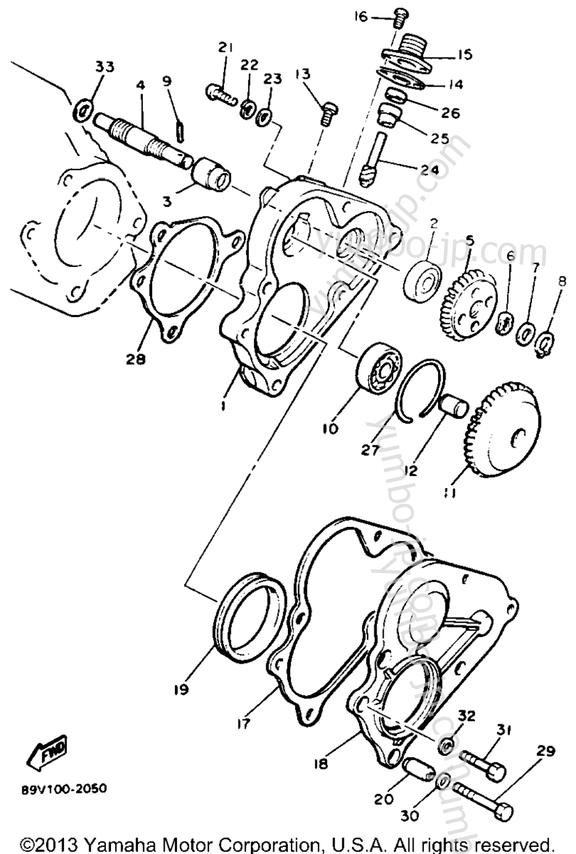 Pump Drive Gear for snowmobiles YAMAHA VENTURE GT (VT480GTT) 1993 year