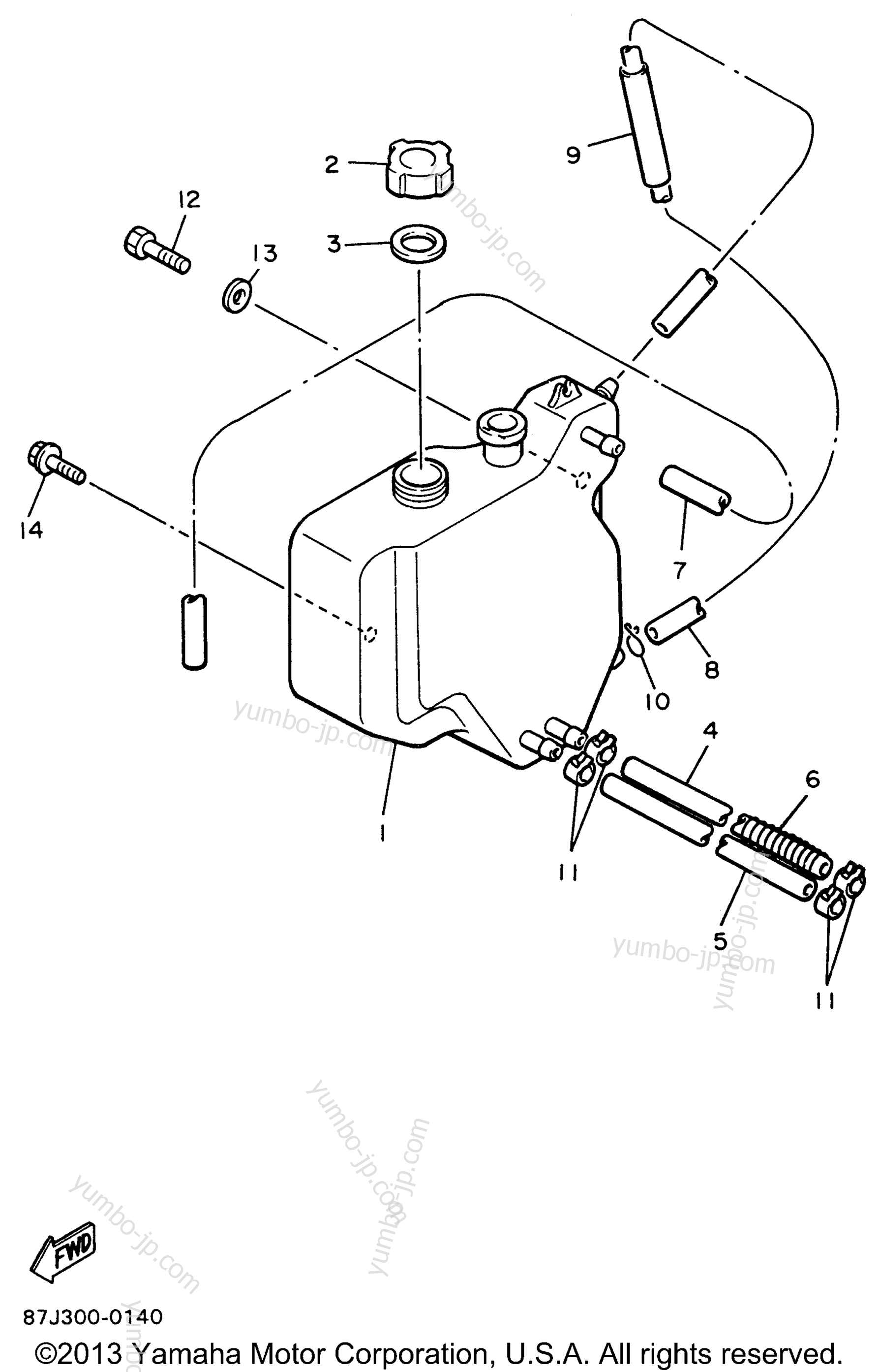 OIL TANK для снегоходов YAMAHA PHAZER II (PZ480W) 1996 г.