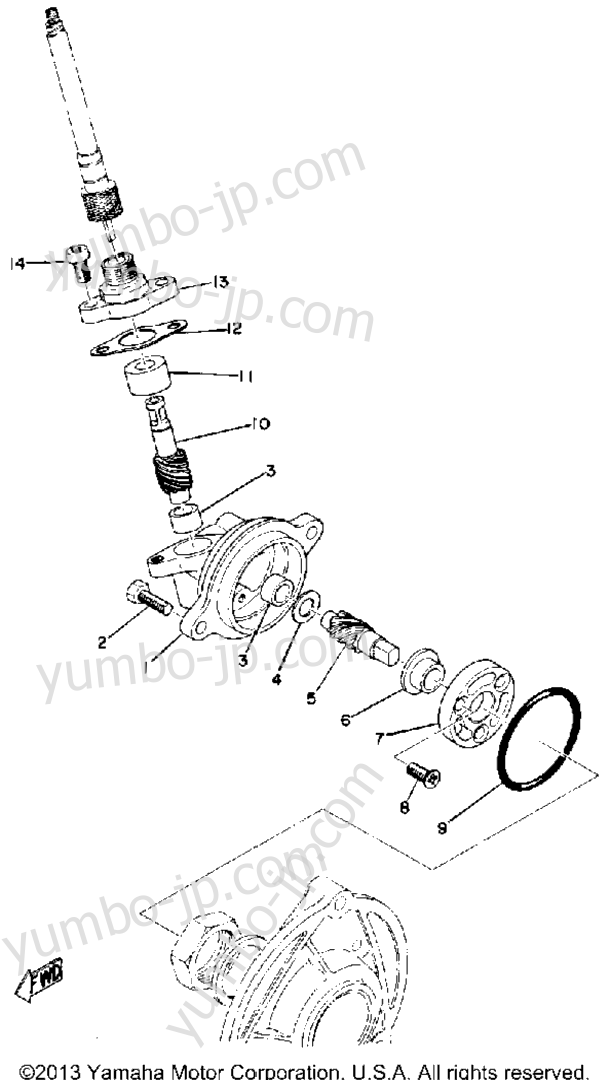 Speedometer Gear Unit for snowmobiles YAMAHA EW643 1972 year