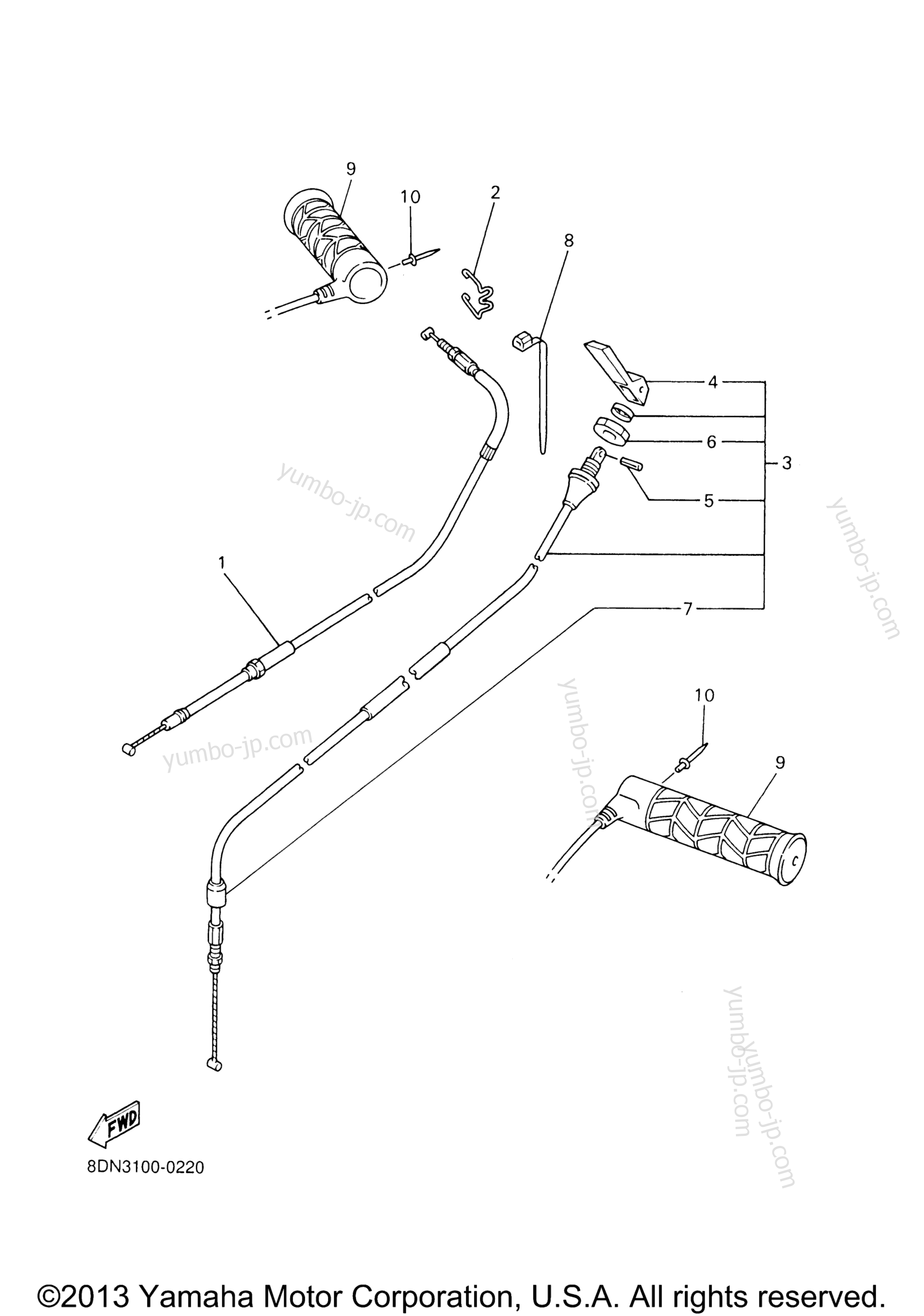 CONTROL CABLE for snowmobiles YAMAHA SRX700 OHLINS (SRX700SD) 2000 year