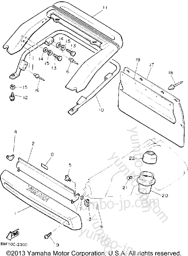 Bumper for snowmobiles YAMAHA PHAZER II (PZ480S) 1992 year