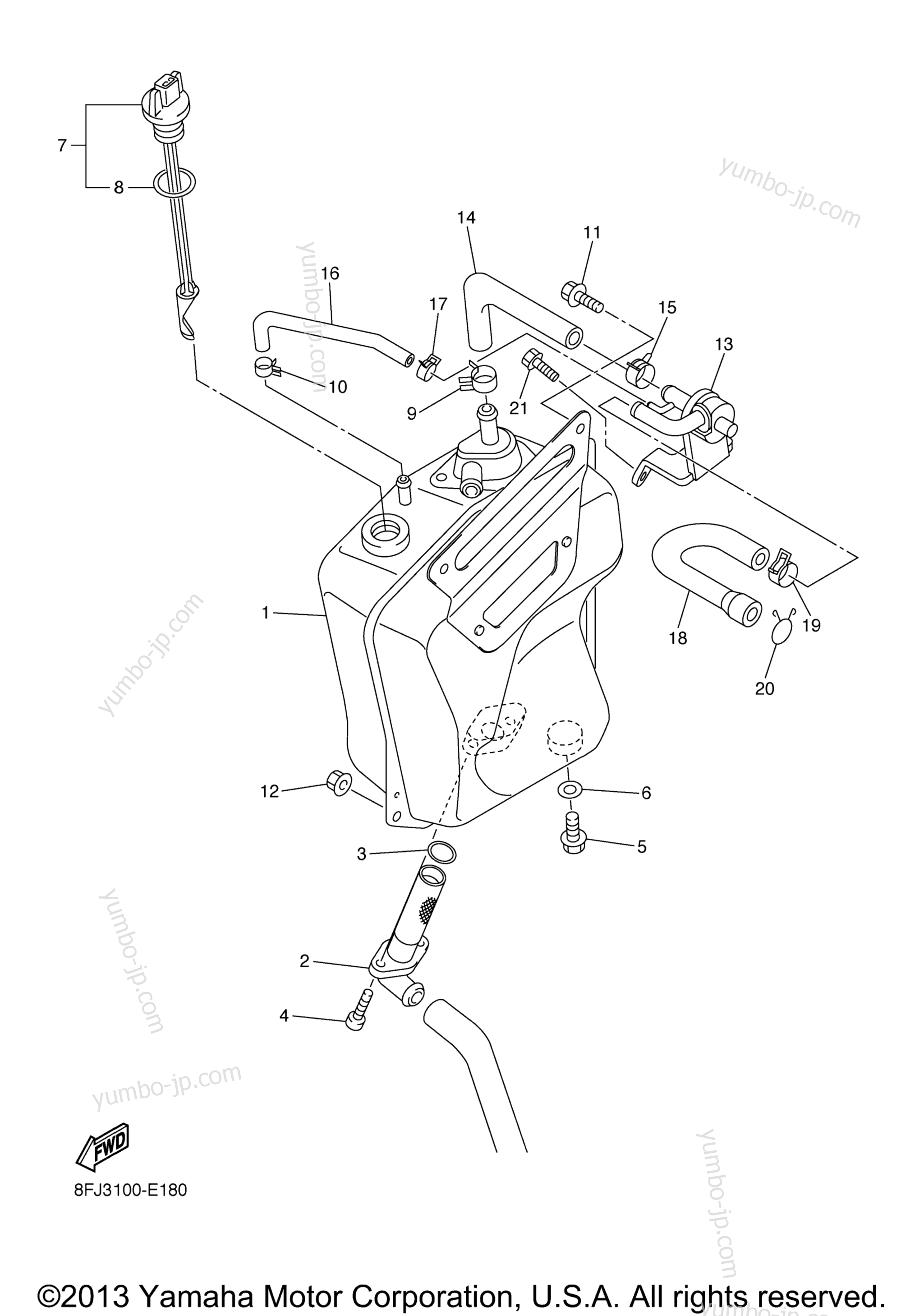 OIL TANK для снегоходов YAMAHA RS VENTURE (RST90BS) 2012 г.