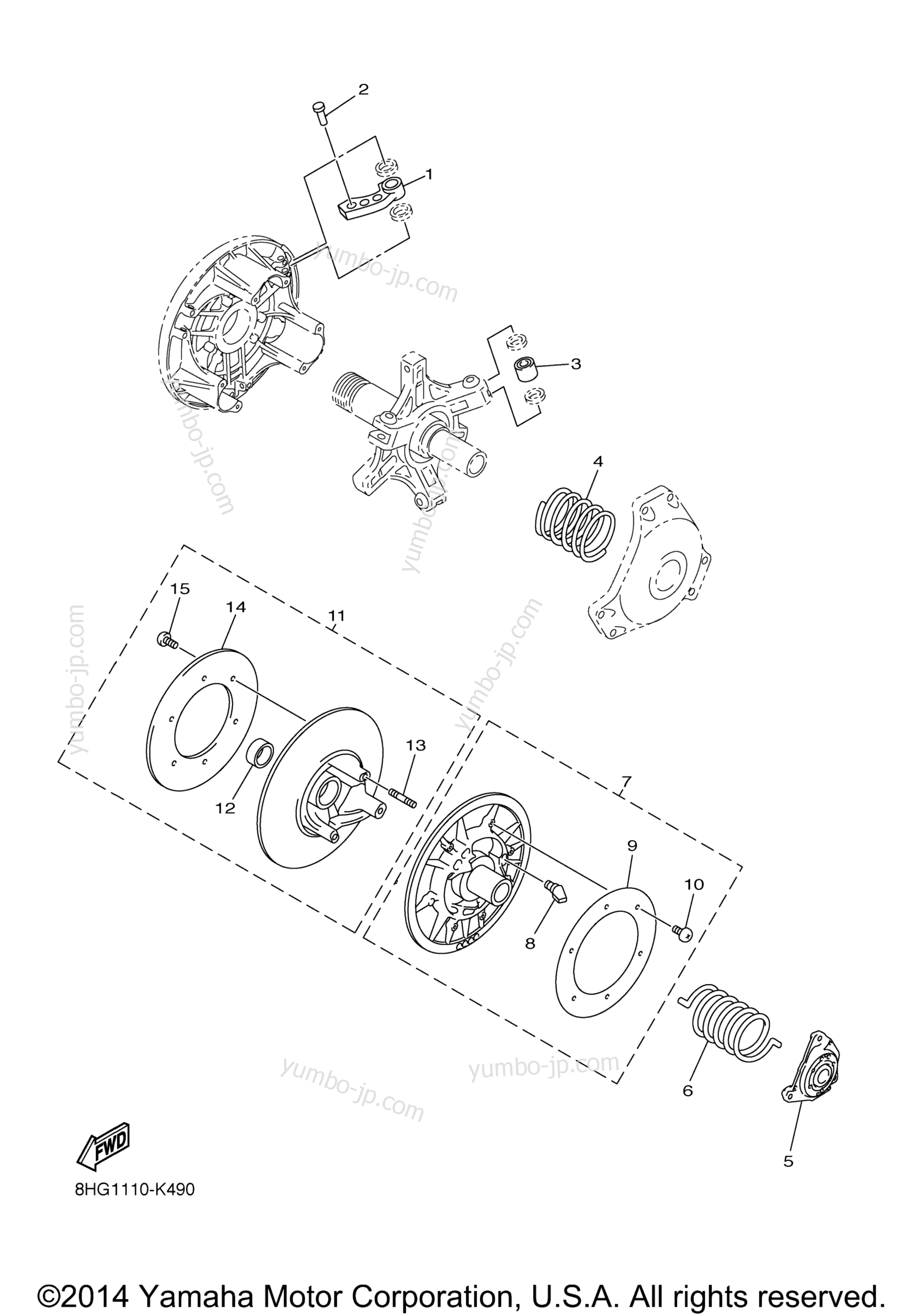 Alternate Drive Setting 1 for snowmobiles YAMAHA SRVIPER R TX LE (SR10RLFO) 2015 year