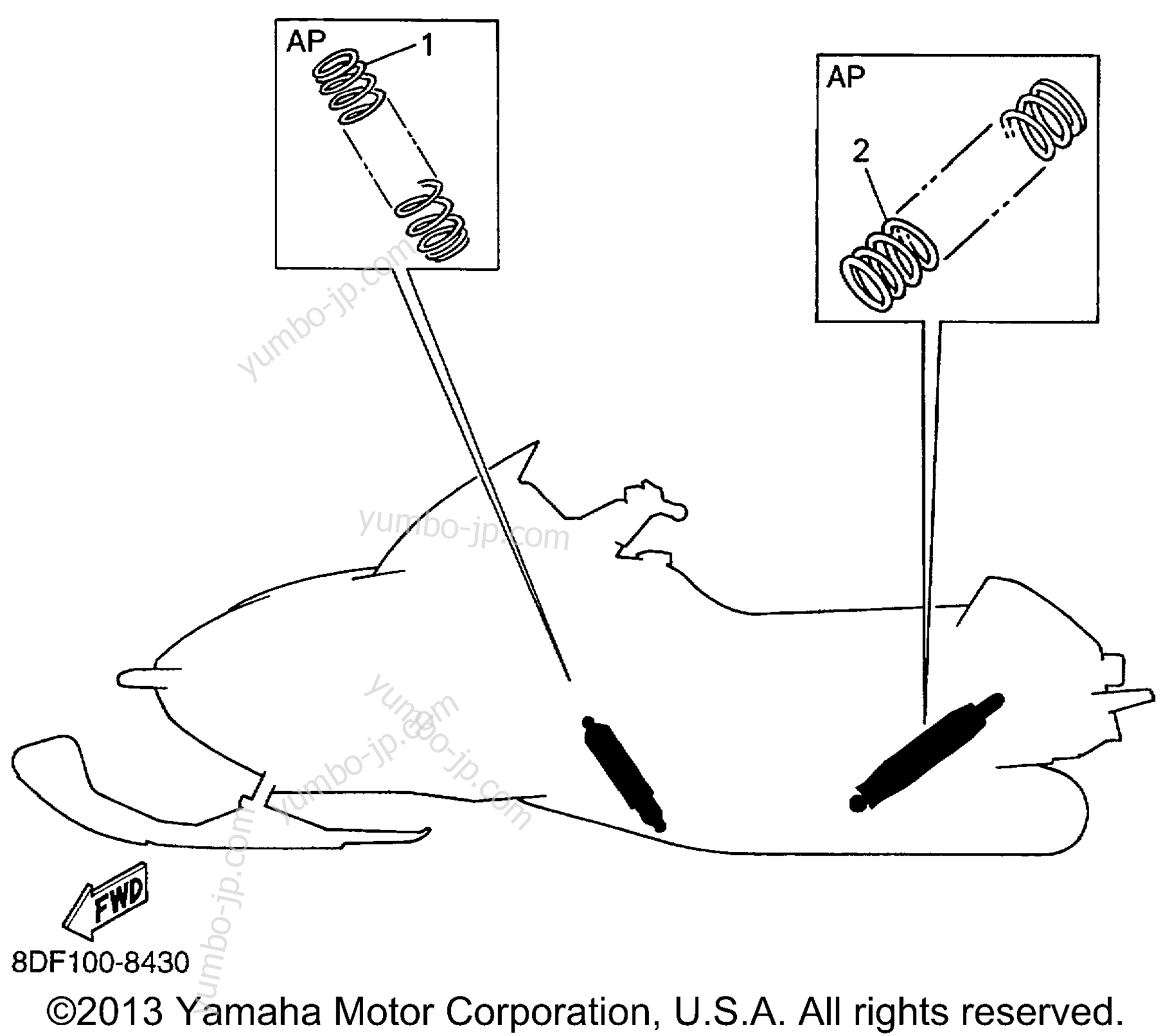 Alternate Rear Suspension для снегоходов YAMAHA SRX700 OHLINS (SRX700SC) 1999 г.