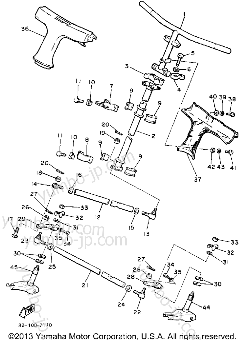 Steering for snowmobiles YAMAHA ENTICER 340 (ET340L) 1987 year