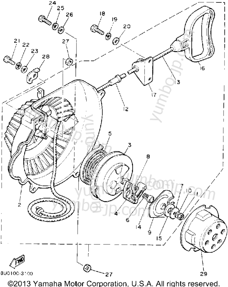 STARTER for snowmobiles YAMAHA BRAVO (BR250P) 1990 year