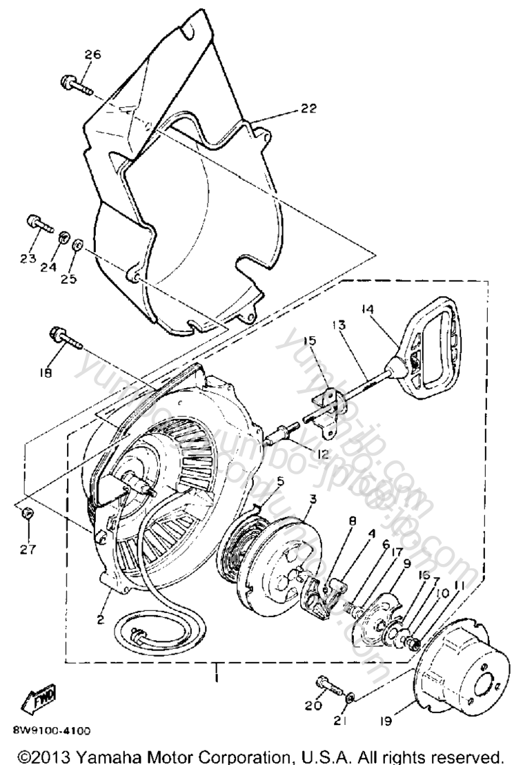 STARTER для снегоходов YAMAHA ENTICER 340 (ET340M) 1988 г.