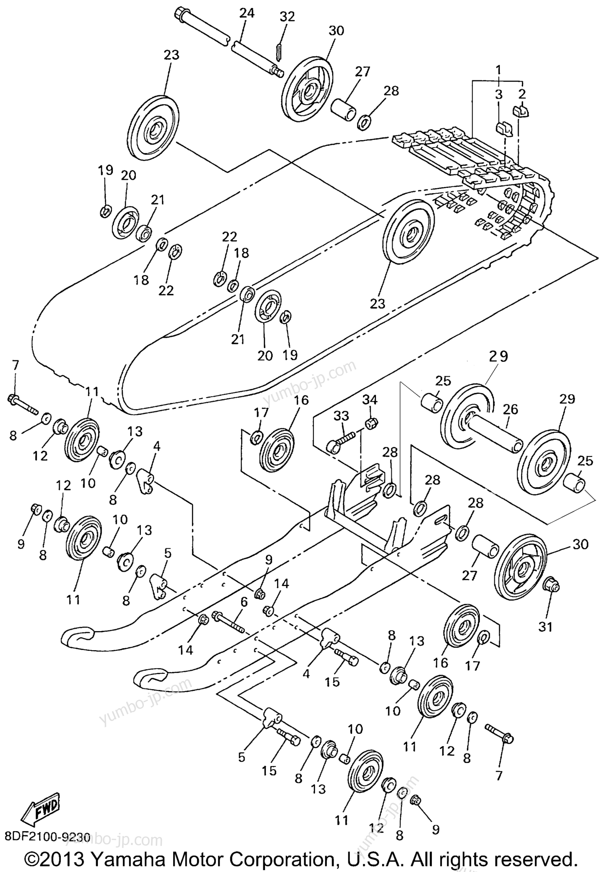 Track Suspension 1 for snowmobiles YAMAHA SRX700 OHLINS (SRX700SC) 1999 year