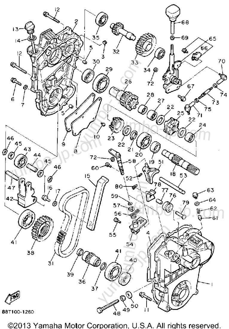 Track Drive 2 for snowmobiles YAMAHA VENTURE XL (VT480R) 1991 year